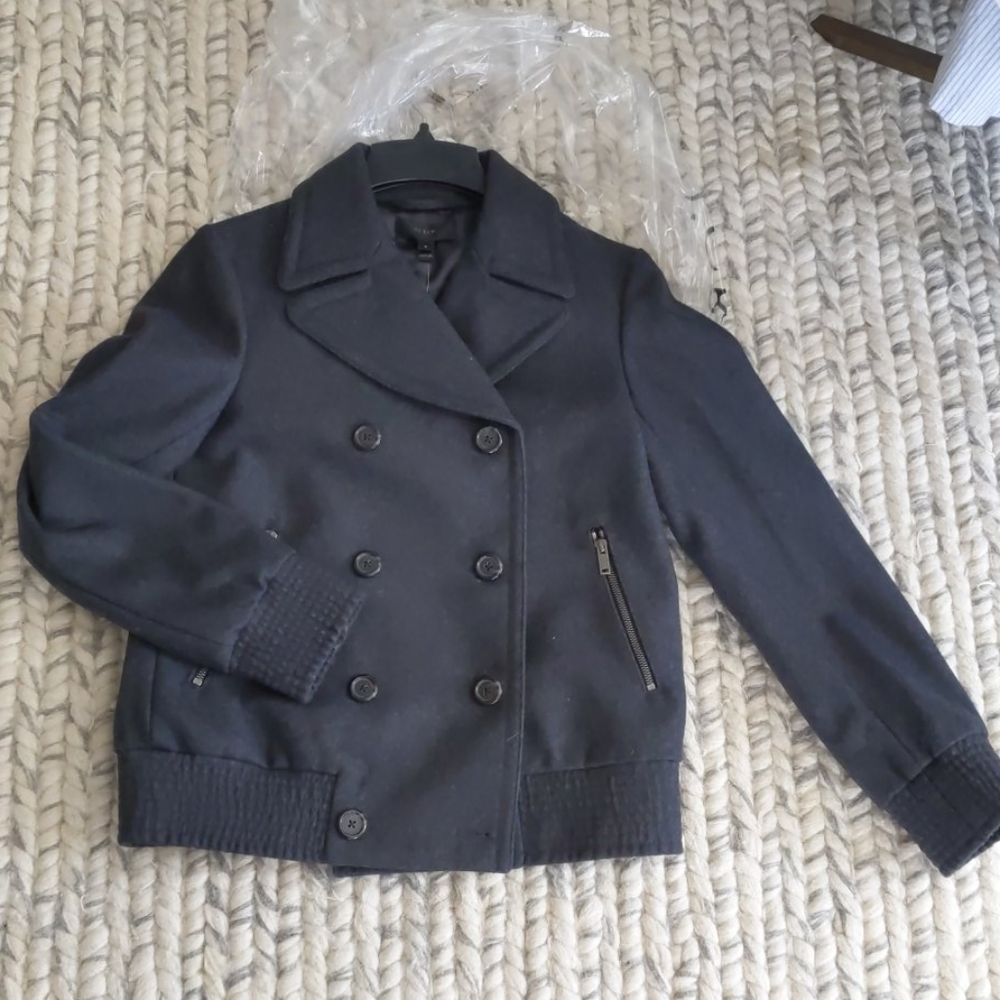 | J. Crew | Wool Bomber Peacoat [Charcoal Gray]